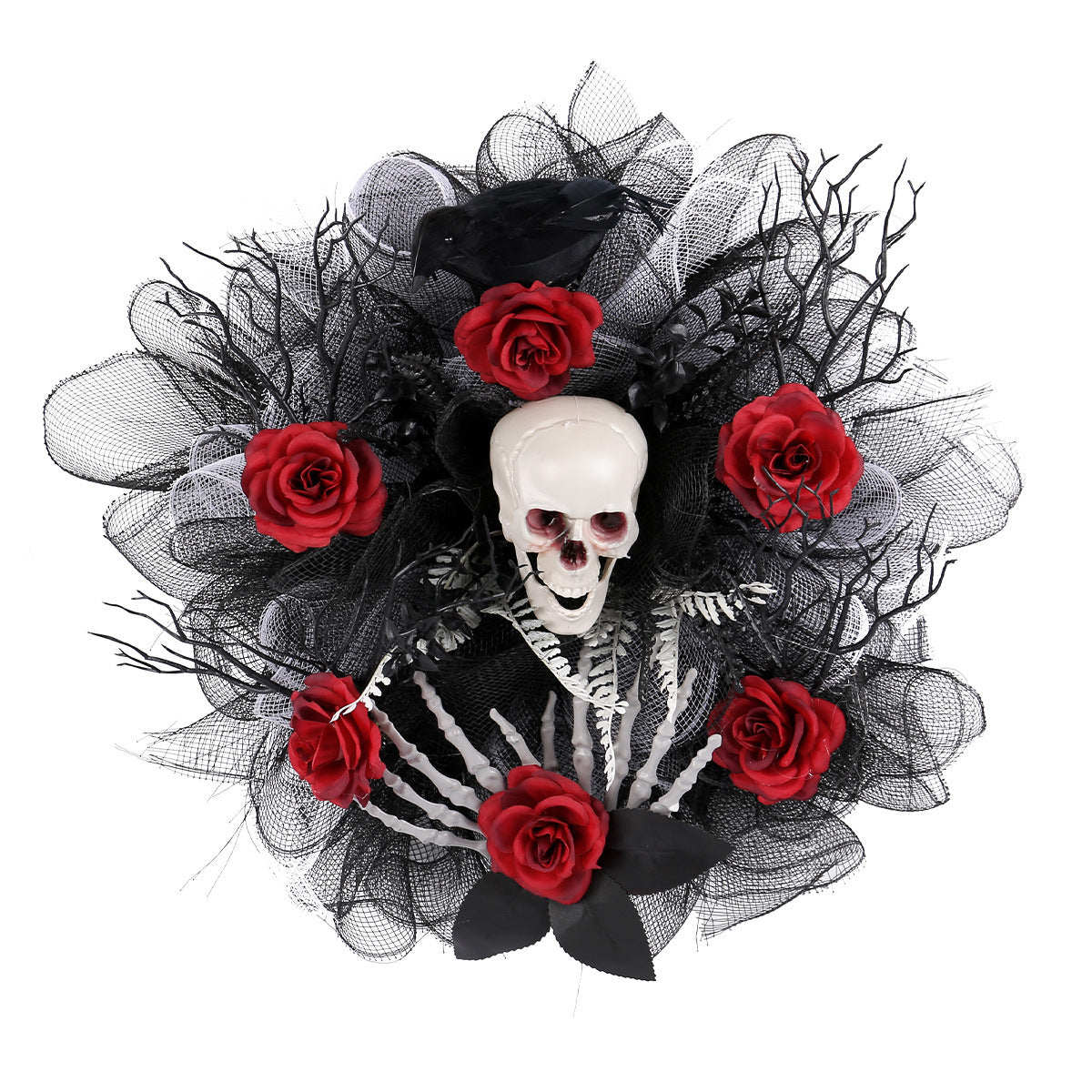 Halloween Red Rose Skull Mesh - Premium 0 from chiquetrends.com - Just $40.99! Shop now at chiquetrends.com