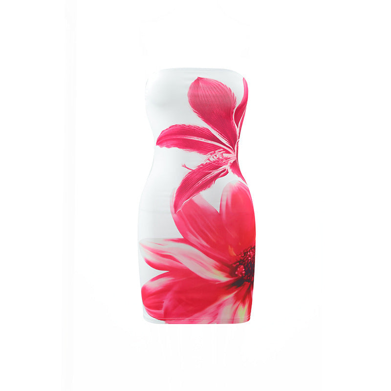 Women's Tube Top Flower Print - Premium 0 from chiquetrends.com - Just $15! Shop now at chiquetrends.com