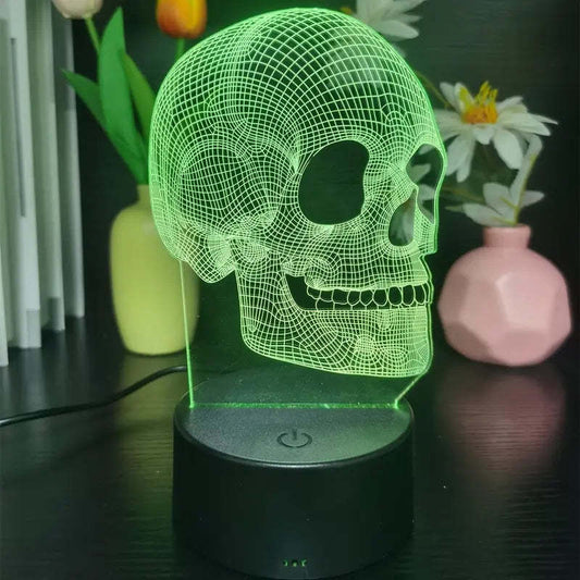 3D Small Night Lamp Halloween Skull - Premium 0 from chiquetrends.com - Just $18.90! Shop now at chiquetrends.com