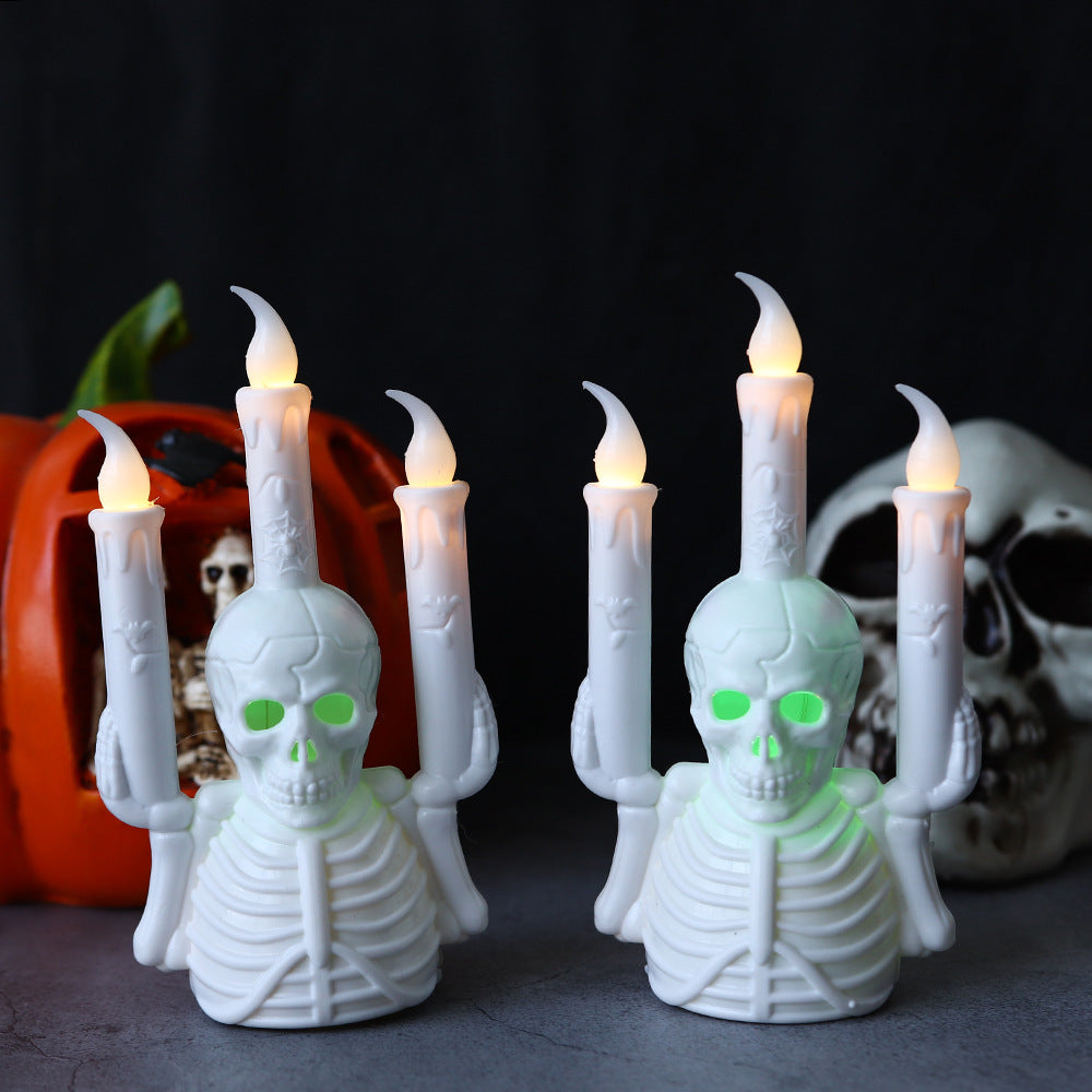 Halloween Skull Candlestick Lamp LED - Premium 0 from chiquetrends.com - Just $8.07! Shop now at chiquetrends.com