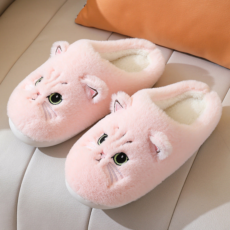 Cute Cat Plush Slippers Winter Warm - Premium 4 from chiquetrends.com - Just $22.62! Shop now at chiquetrends.com