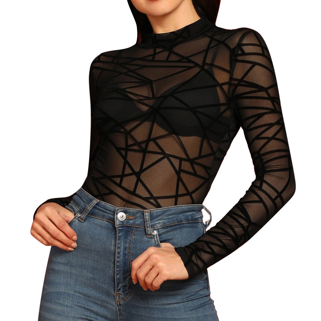 Women Blouses Transparent Mesh - Premium 0 from chiquetrends.com - Just $16! Shop now at chiquetrends.com