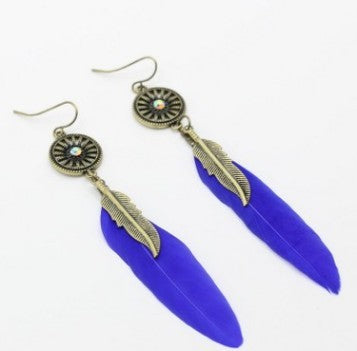 Single Feather Drop Earrings - Premium 0 from chiquetrends.com - Just $6! Shop now at chiquetrends.com