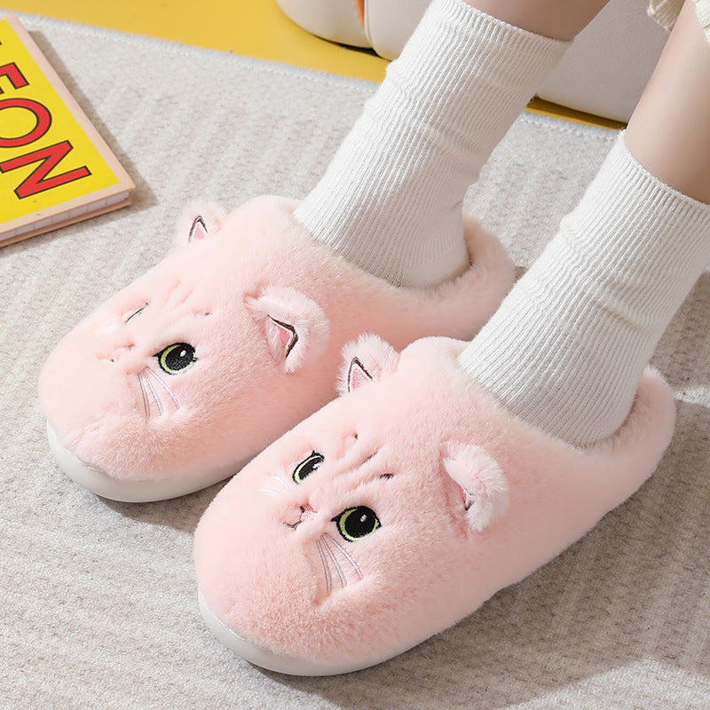 Cute Cat Plush Slippers Winter Warm - Premium 4 from chiquetrends.com - Just $22.62! Shop now at chiquetrends.com