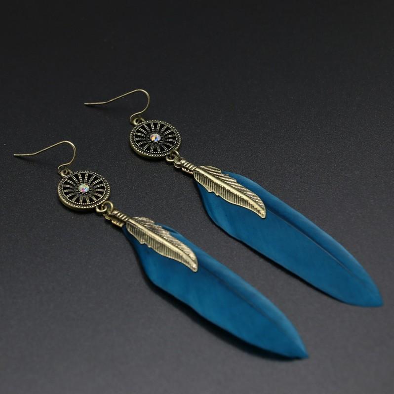 Single Feather Drop Earrings - Premium 0 from chiquetrends.com - Just $6! Shop now at chiquetrends.com