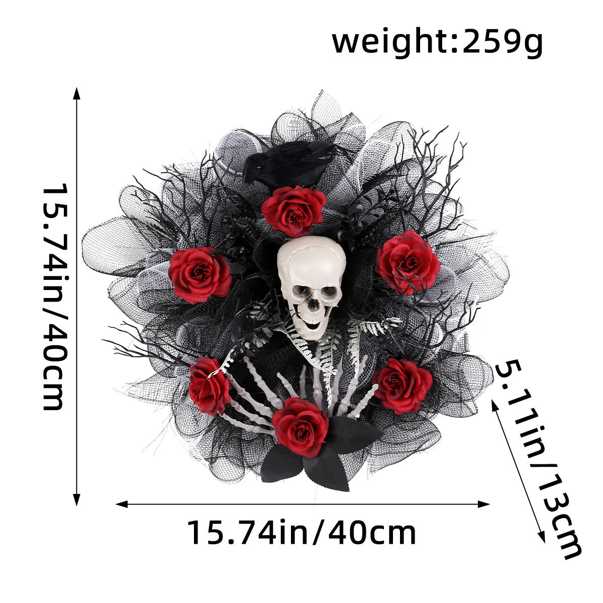 Halloween Red Rose Skull Mesh - Premium 0 from chiquetrends.com - Just $40.99! Shop now at chiquetrends.com