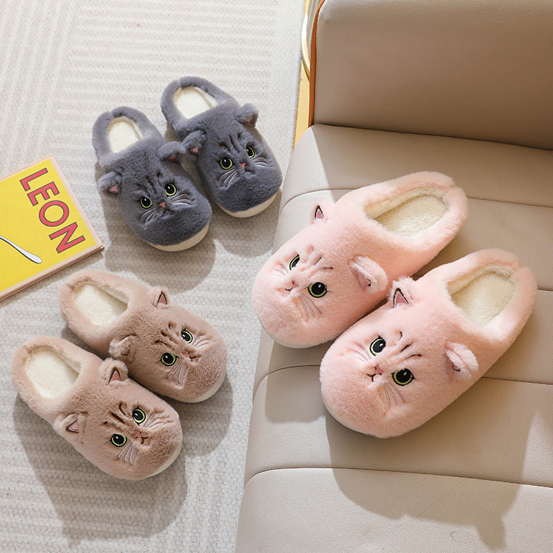 Cute Cat Plush Slippers Winter Warm - Premium 4 from chiquetrends.com - Just $22.62! Shop now at chiquetrends.com