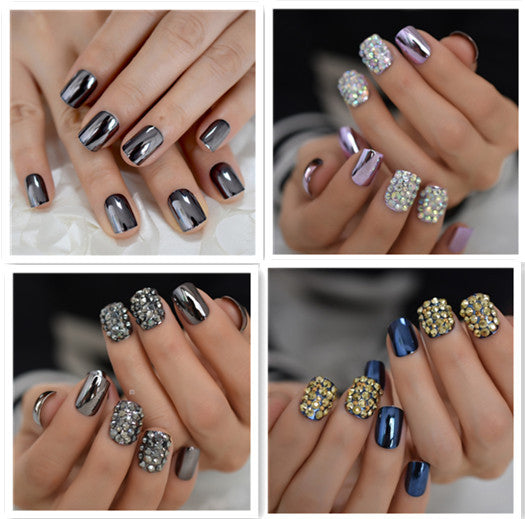 Metal false nails for women - Premium 0 from chiquetrends.com - Just $21! Shop now at chiquetrends.com