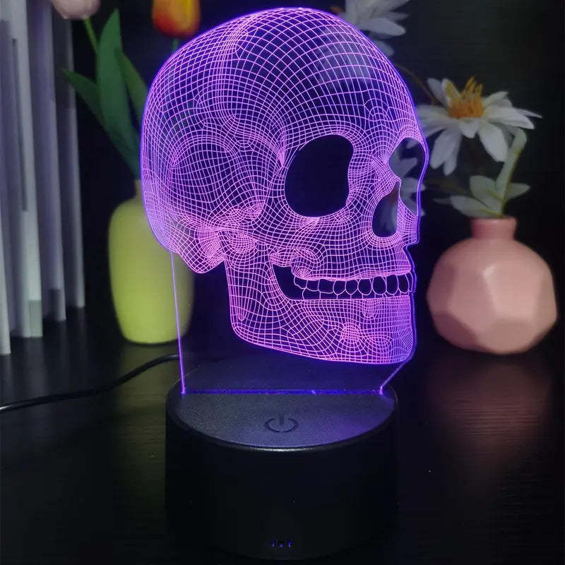 3D Small Night Lamp Halloween Skull - Premium 0 from chiquetrends.com - Just $18.90! Shop now at chiquetrends.com