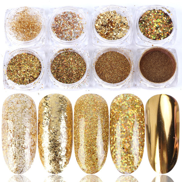 8 Box Mix Glitter Nail Art - Premium 0 from chiquetrends.com - Just $12! Shop now at chiquetrends.com