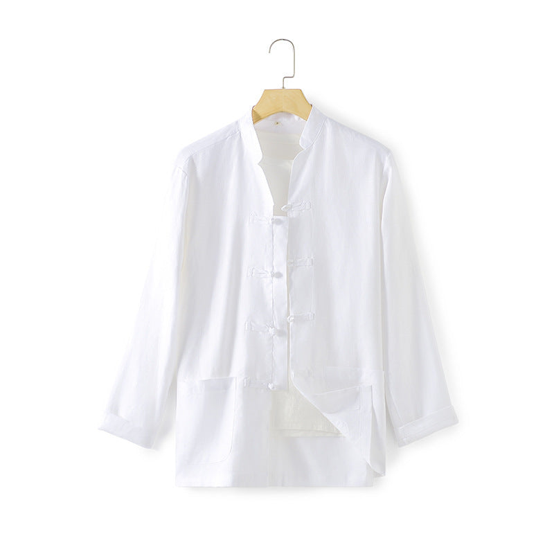 Linen Shirt Chinese-style - Premium 0 from chiquetrends.com - Just $53! Shop now at chiquetrends.com