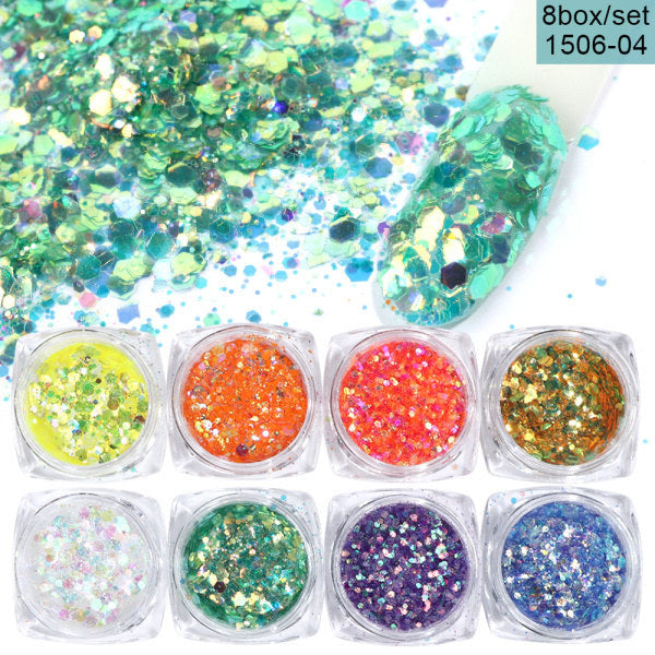 8 Box Mix Glitter Nail Art - Premium 0 from chiquetrends.com - Just $12! Shop now at chiquetrends.com