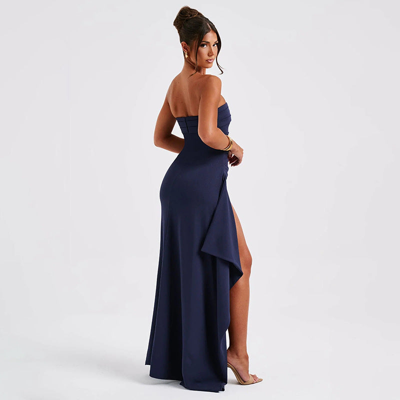 Strapless Split Long Dress - Premium 0 from chiquetrends.com - Just $31! Shop now at chiquetrends.com