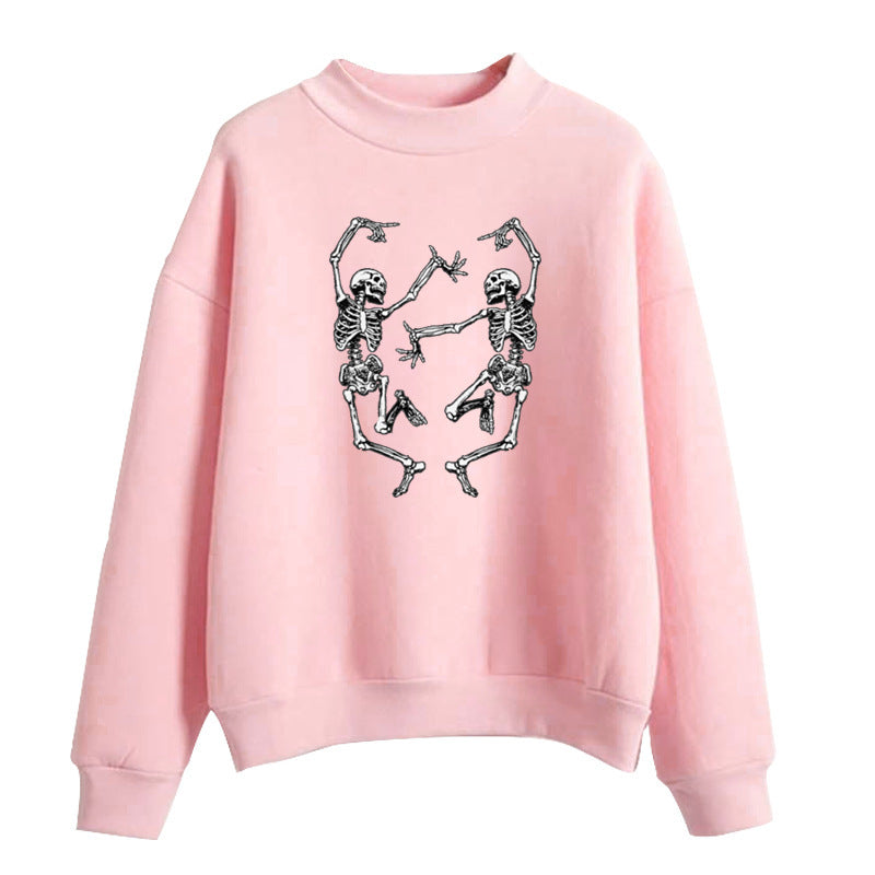 Dancing Skull Fun Print Pullover - Premium 0 from chiquetrends.com - Just $24.05! Shop now at chiquetrends.com