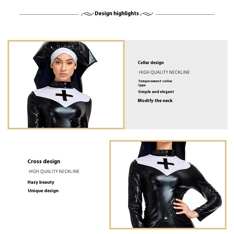 Cos Nun Costume Halloween PU - Premium 0 from chiquetrends.com - Just $13! Shop now at chiquetrends.com