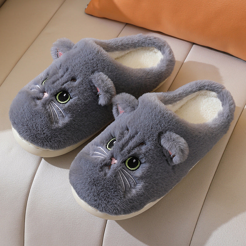 Cute Cat Plush Slippers Winter Warm - Premium 4 from chiquetrends.com - Just $22.62! Shop now at chiquetrends.com