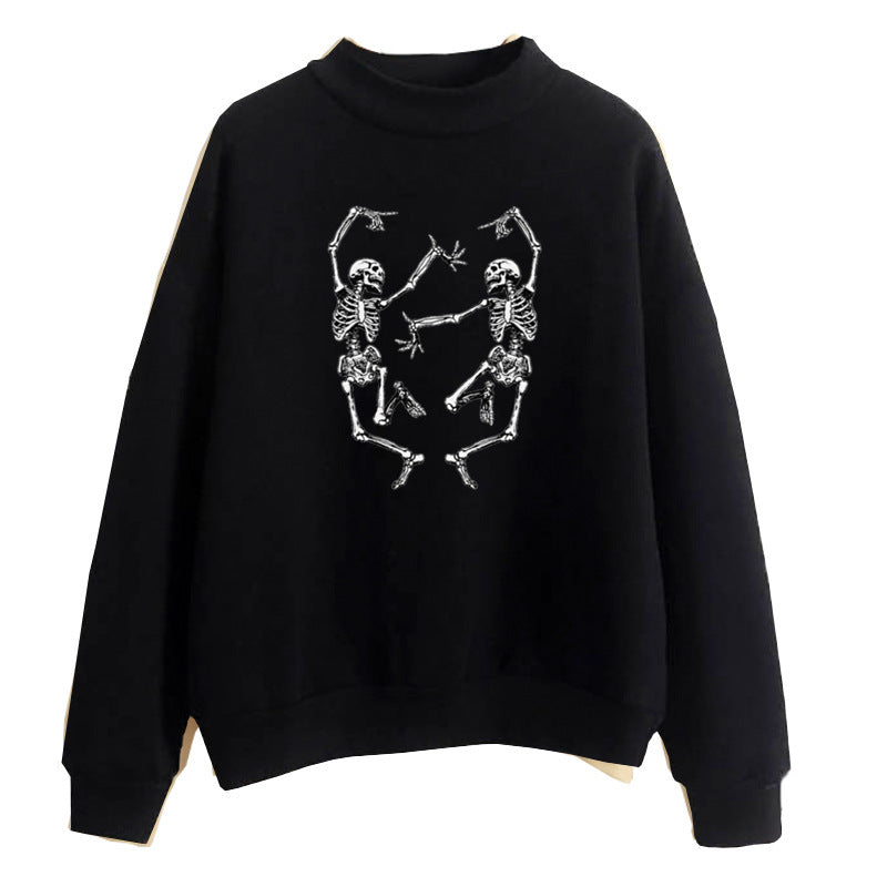 Dancing Skull Fun Print Pullover - Premium 0 from chiquetrends.com - Just $24.05! Shop now at chiquetrends.com