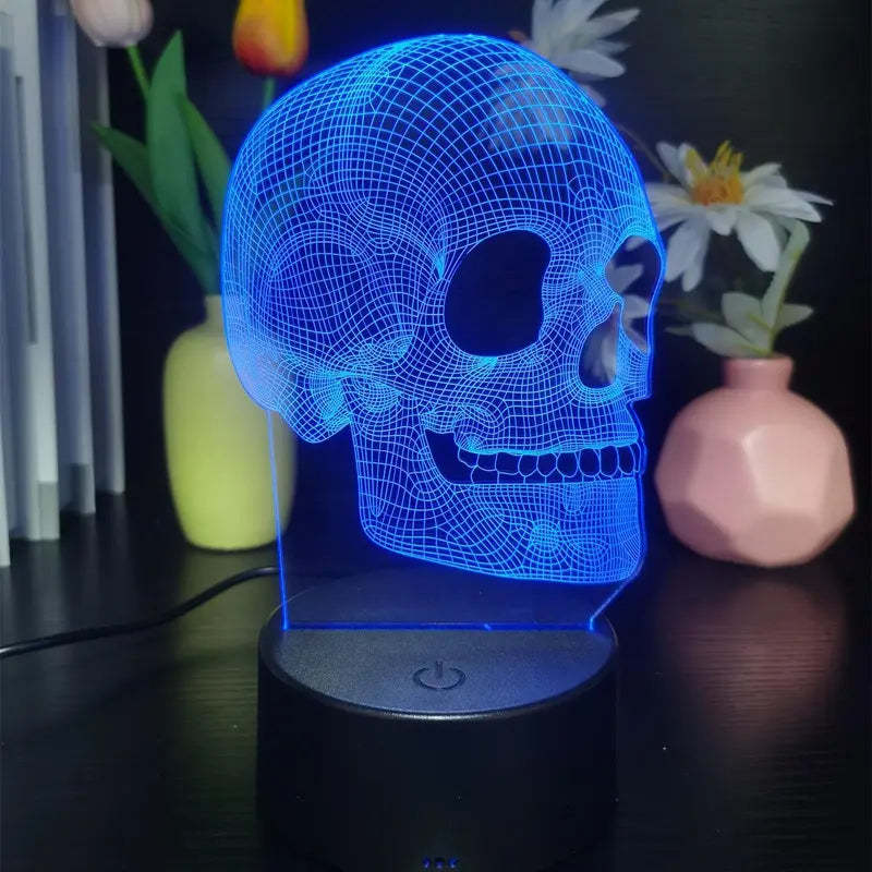 3D Small Night Lamp Halloween Skull - Premium 0 from chiquetrends.com - Just $18.90! Shop now at chiquetrends.com