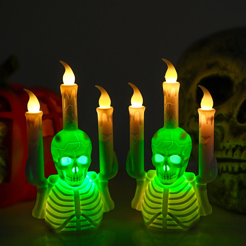 Halloween Skull Candlestick Lamp LED - Premium 0 from chiquetrends.com - Just $8.07! Shop now at chiquetrends.com