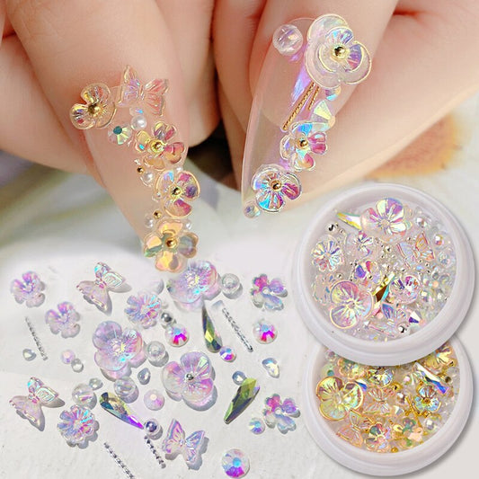 Frozen Flower Butterfly Nail - Premium 0 from chiquetrends.com - Just $6! Shop now at chiquetrends.com