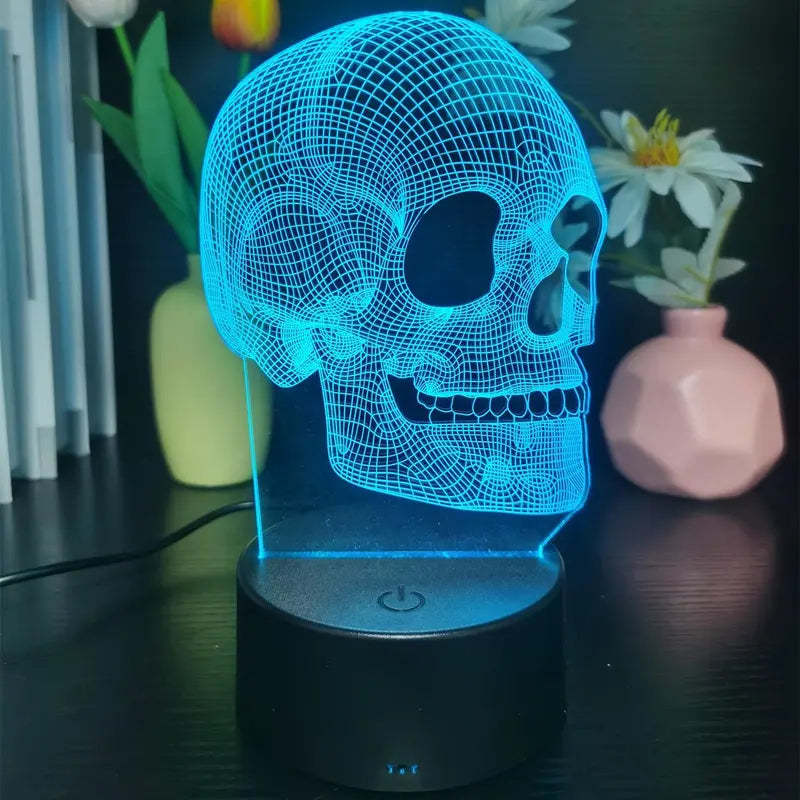 3D Small Night Lamp Halloween Skull - Premium 0 from chiquetrends.com - Just $18.90! Shop now at chiquetrends.com