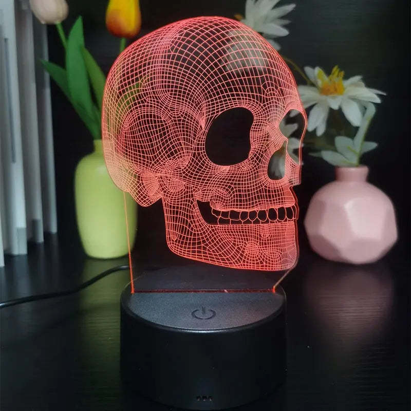 3D Small Night Lamp Halloween Skull - Premium 0 from chiquetrends.com - Just $18.90! Shop now at chiquetrends.com