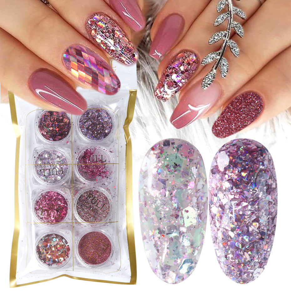 8 Box Mix Glitter Nail Art - Premium 0 from chiquetrends.com - Just $12! Shop now at chiquetrends.com