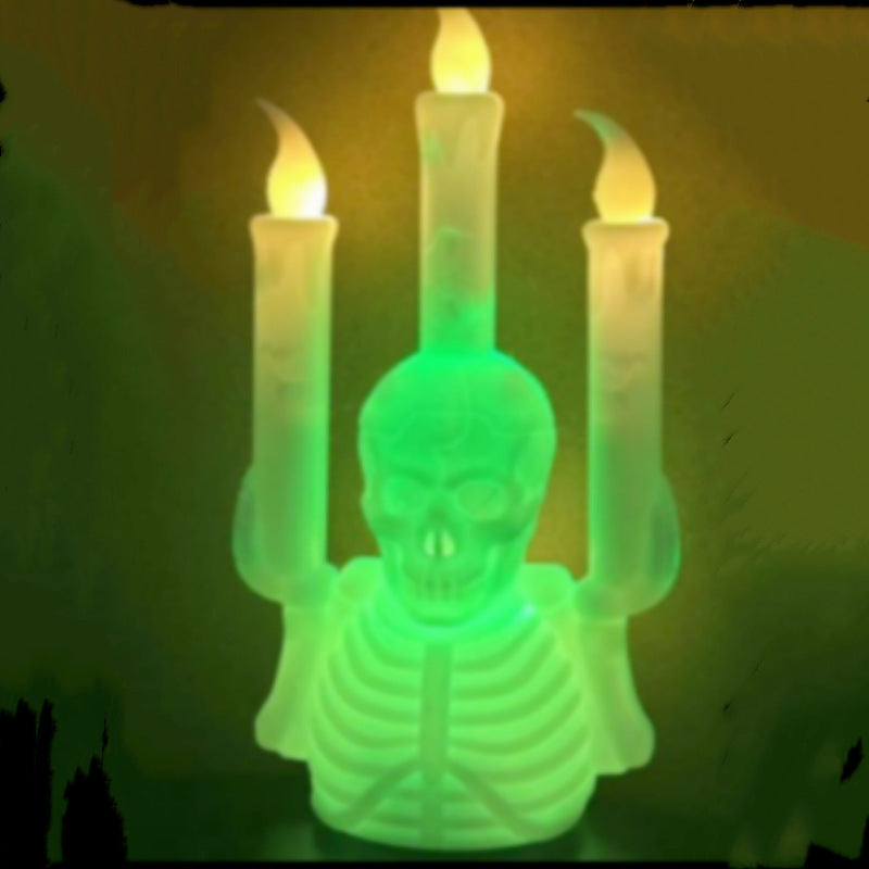 Halloween Skull Candlestick Lamp LED - Premium 0 from chiquetrends.com - Just $8.07! Shop now at chiquetrends.com