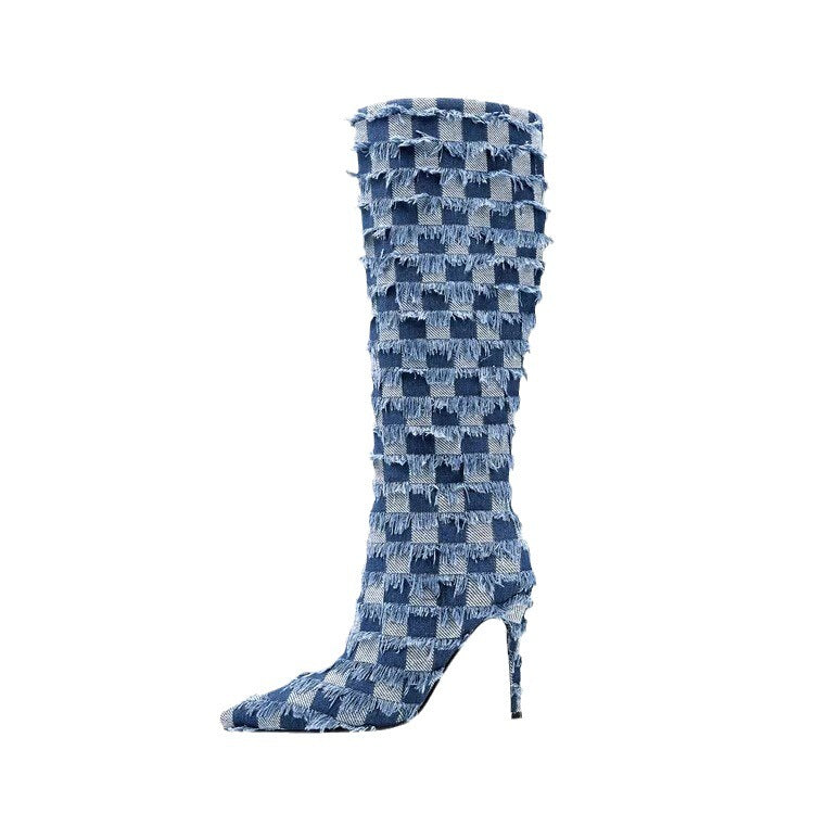 Chessboard Plaid Denim Blue - Premium 0 from chiquetrends.com - Just $42! Shop now at chiquetrends.com