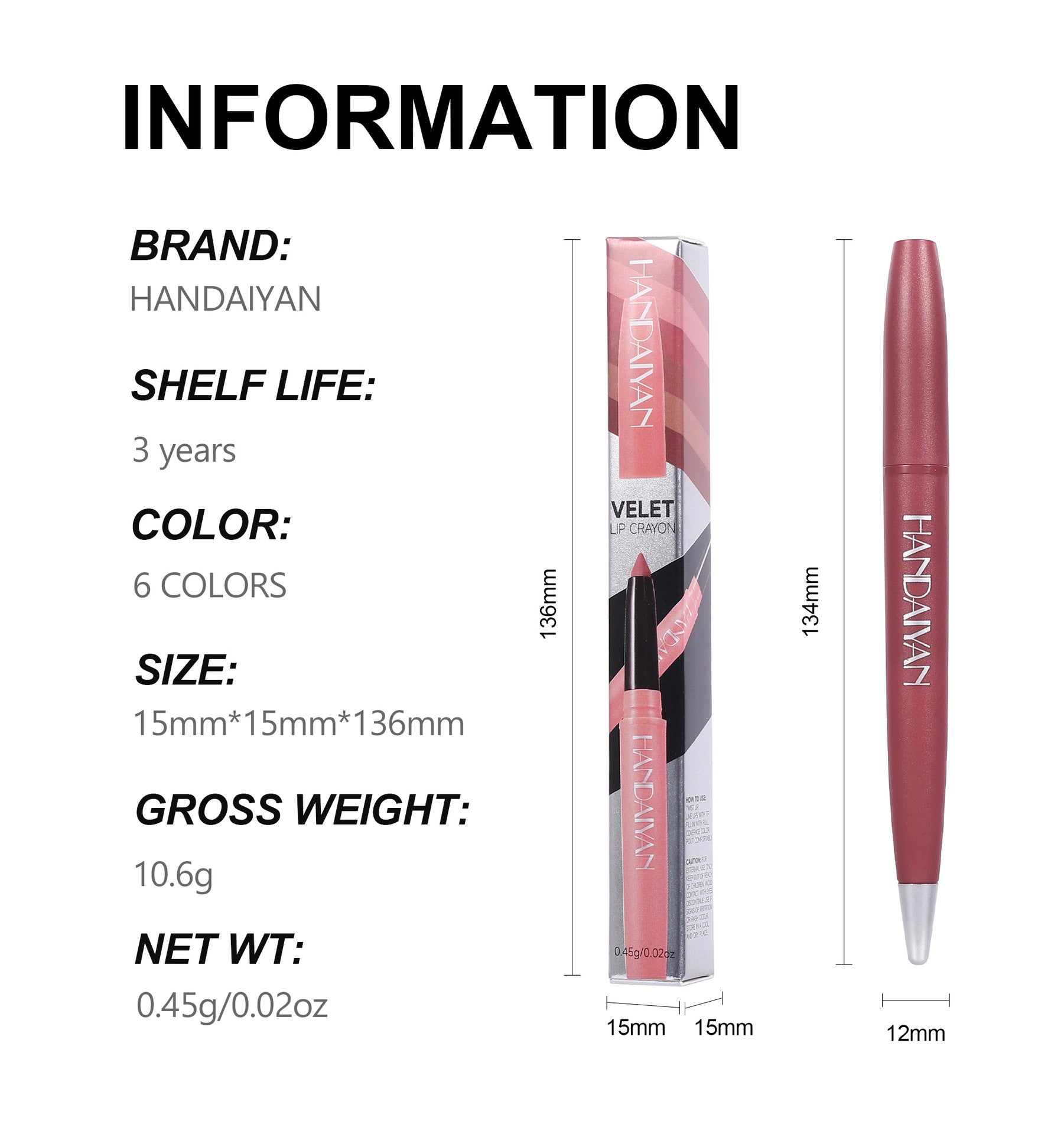 Makeup Matte Lip Liner 6 - Premium 0 from chiquetrends.com - Just $7! Shop now at chiquetrends.com