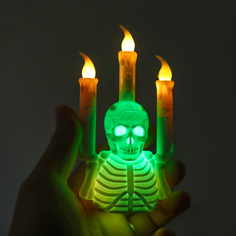 Halloween Skull Candlestick Lamp LED - Premium 0 from chiquetrends.com - Just $8.07! Shop now at chiquetrends.com