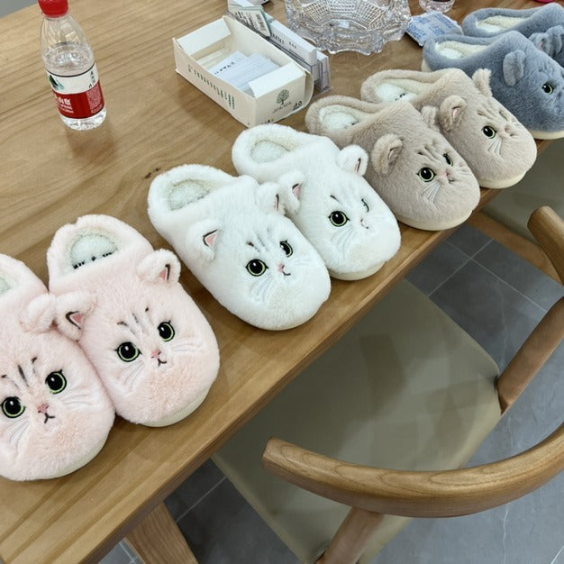 Cute Cat Plush Slippers Winter Warm - Premium 4 from chiquetrends.com - Just $22.62! Shop now at chiquetrends.com