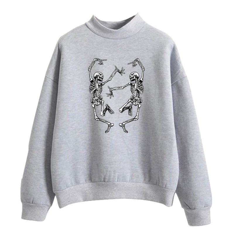 Dancing Skull Fun Print Pullover - Premium 0 from chiquetrends.com - Just $24.05! Shop now at chiquetrends.com