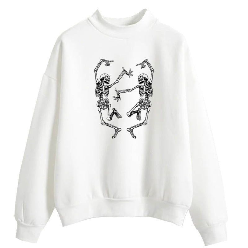 Dancing Skull Fun Print Pullover - Premium 0 from chiquetrends.com - Just $24.05! Shop now at chiquetrends.com