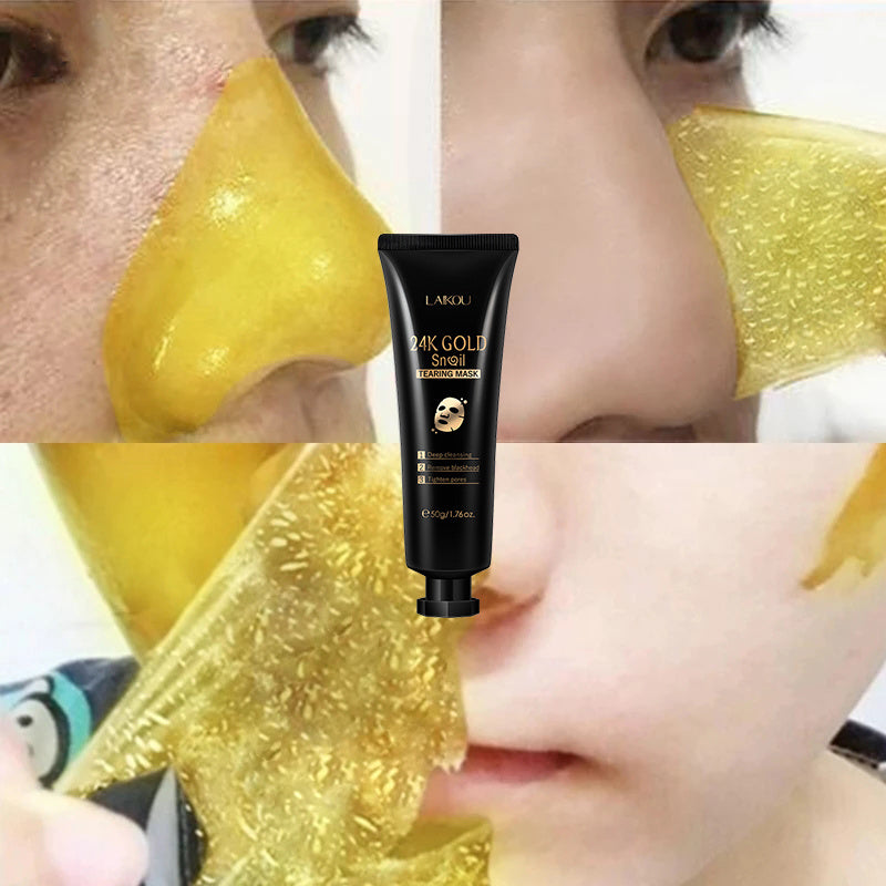 Gold Foil Snail Tear-Off Mask - Premium 0 from chiquetrends.com - Just $11! Shop now at chiquetrends.com