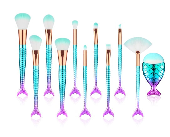 Mermaid Shaped Makeup Brushes - Premium 0 from chiquetrends.com - Just $36! Shop now at chiquetrends.com