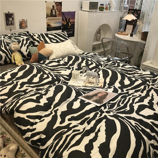 Zebra Pattern Bed Four-piece - Premium 0 from chiquetrends.com - Just $69! Shop now at chiquetrends.com