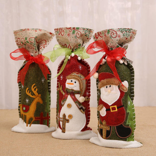 Christmas wine bottle set | - Premium 0 from chiquetrends.com - Just $12! Shop now at chiquetrends.com