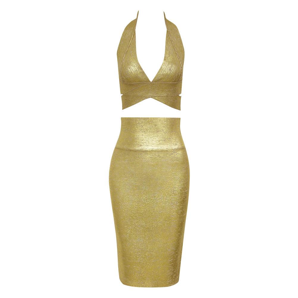 Golden nightclub celebrity - Premium Dresses from chiquetrends.com - Just $163! Shop now at chiquetrends.com