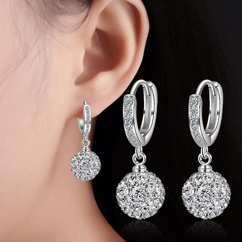 Zircon earring round diamond - Premium 0 from chiquetrends.com - Just $8! Shop now at chiquetrends.com