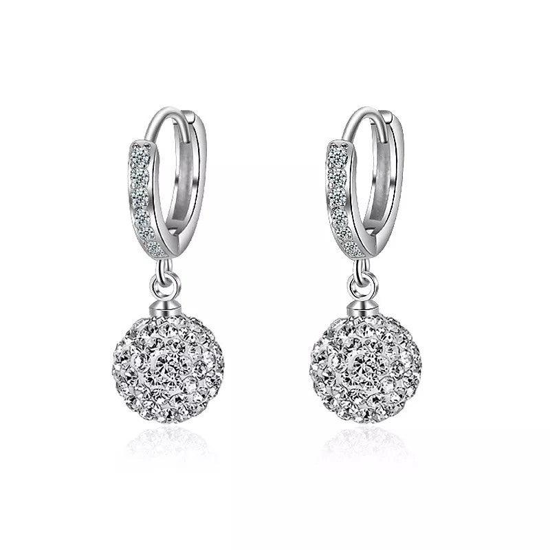 Zircon earring round diamond - Premium 0 from chiquetrends.com - Just $8! Shop now at chiquetrends.com