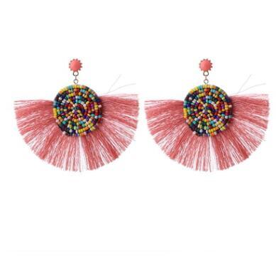 Fan-shaped tassel earrings - Premium 0 from chiquetrends.com - Just $14! Shop now at chiquetrends.com