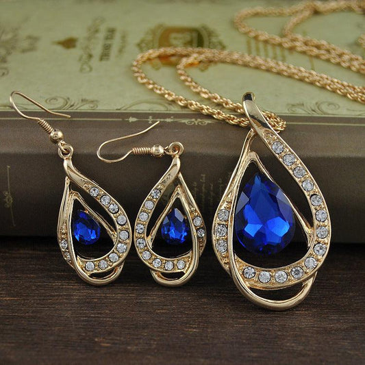 Double Drop Crystal Set - Premium 0 from chiquetrends.com - Just $13! Shop now at chiquetrends.com