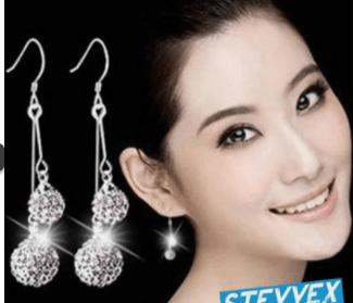 Zircon earring round diamond - Premium 0 from chiquetrends.com - Just $8! Shop now at chiquetrends.com