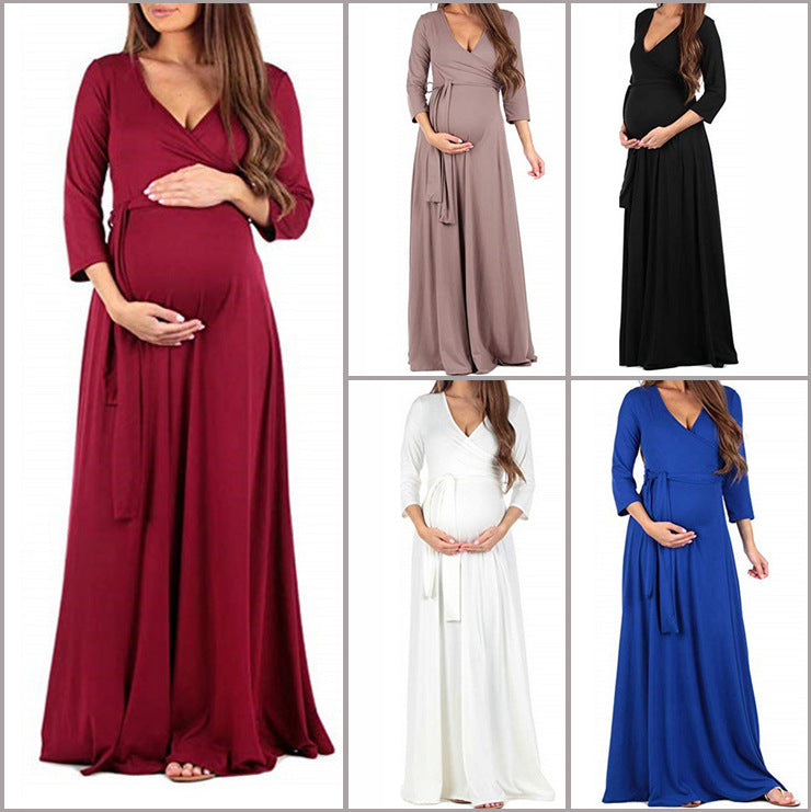 Long Sleeve Maternity Dress - Premium  from chiquetrends.com - Just $31! Shop now at chiquetrends.com