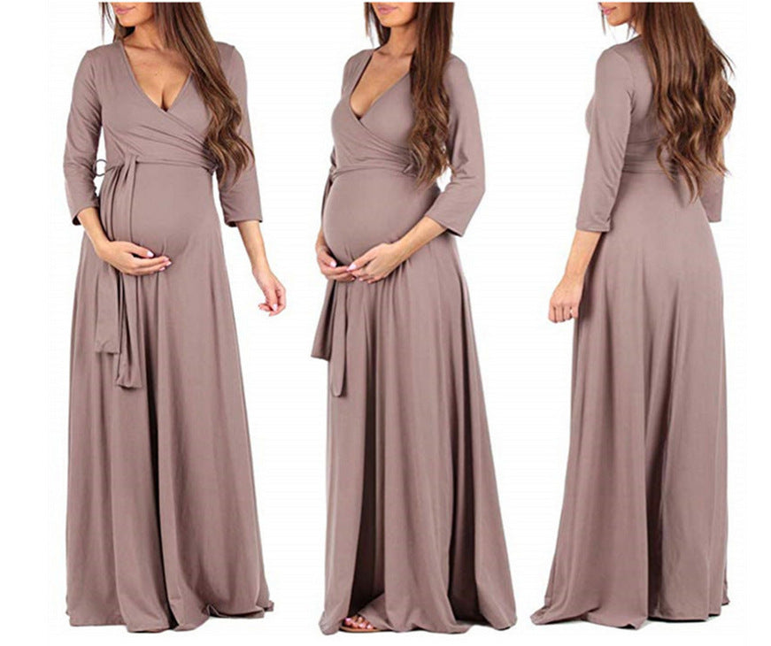 Long Sleeve Maternity Dress - Premium  from chiquetrends.com - Just $31! Shop now at chiquetrends.com