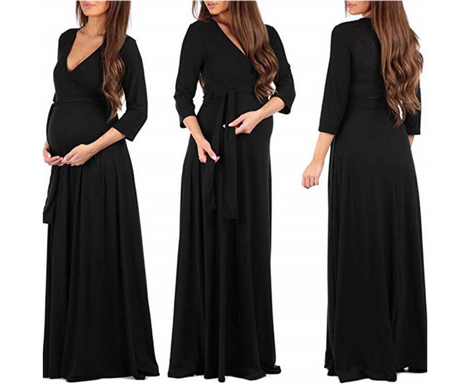 Long Sleeve Maternity Dress - Premium  from chiquetrends.com - Just $31! Shop now at chiquetrends.com