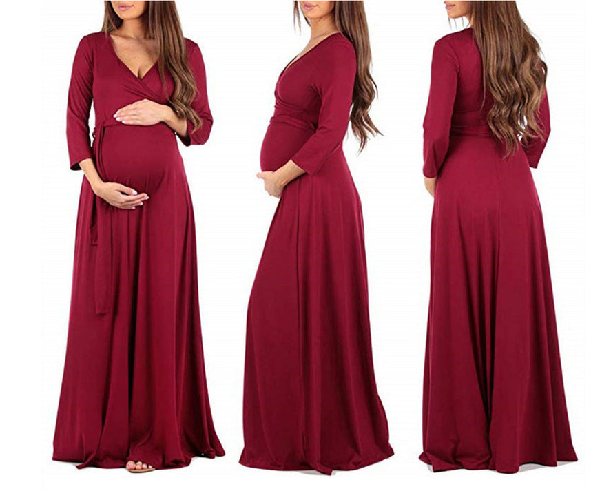 Long Sleeve Maternity Dress - Premium  from chiquetrends.com - Just $31! Shop now at chiquetrends.com