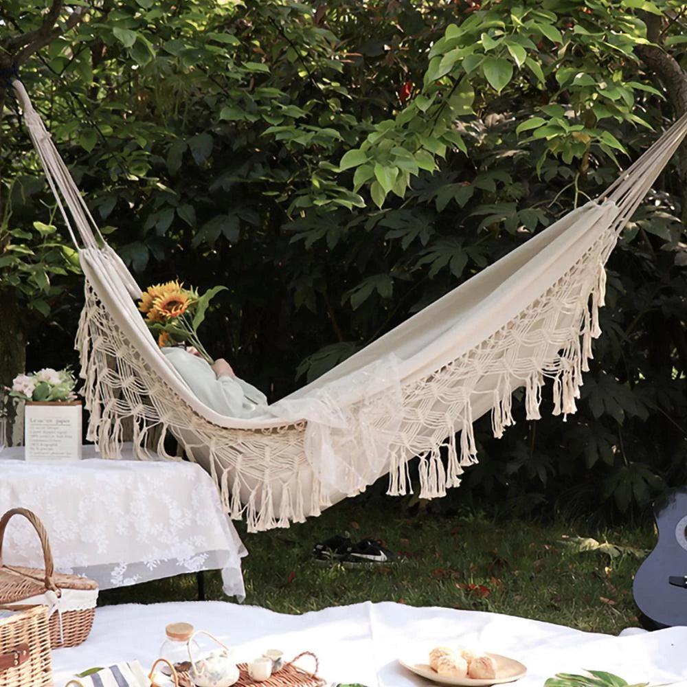 Large 2 Person Hammock Boho - Premium 0 from chiquetrends.com - Just $47! Shop now at chiquetrends.com