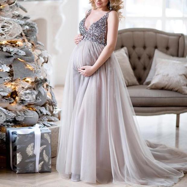 V-Neck Sling Maternity Dress - Premium  from chiquetrends.com - Just $38! Shop now at chiquetrends.com